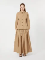 Gonna 'S MaxMara in popeline di cotone color deserto art. SMMPINETA - immagine 5