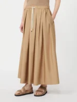Gonna 'S MaxMara in popeline di cotone color deserto art. SMMPINETA - immagine 2