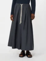 Gonna 'S MaxMara in popeline di cotone color blu marino art. SMMPINETA - immagine 2
