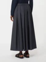 Gonna 'S MaxMara in popeline di cotone color blu marino art. SMMPINETA - immagine 3