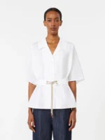 Camicia 'S MaxMara sahariana in popeline di cotone color bianco art. SMMCARISMA - immagine 2
