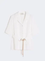 Camicia 'S MaxMara sahariana in popeline di cotone color bianco art. SMMCARISMA