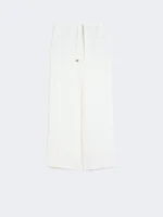 Pantaloni 'S MaxMara in stuoia di lino color bianco art. SMMAMEDEA