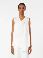 Top 'S MaxMara in raso di seta color bianco art. SMMDRY - immagine 2