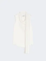 Top 'S MaxMara in raso di seta color bianco art. SMMDRY