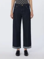 Jeans 'S MaxMara in denim con risvolto color blu marino art. SMMCHIARA - immagine 2