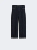 Jeans 'S MaxMara in denim con risvolto color blu marino art. SMMCHIARA