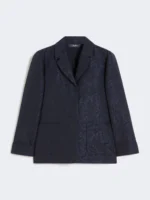 Giacca 'S MaxMara monopetto in jaquard floreale color blu notte art. SMMGIOIRE