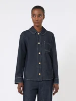 Camicia 'S MaxMara in denim di cotone color blu marino art. SMMENFASI - immagine 2