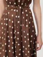 Abito 'S MaxMara in twill di seta fantasia pois color marrone art. SMMMARTINA - immagine 4