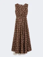 Abito 'S MaxMara in twill di seta fantasia pois color marrone art. SMMMARTINA