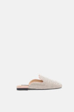 Sabot Mules Twentyfourhaitch in Raso Cipria e Strass Tacco 2 cm art. Aukena Cipria