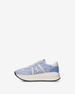 Sneakers Premiata Donna in Camoscio e Nylon Avorio Azzurro art. Bethcoin 8146 - immagine 3
