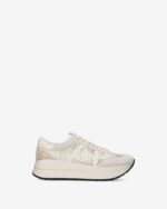 Sneakers Premiata Donna in Pelle Avorio Traforata e Camoscio Avorio art. Bethcoin 8171