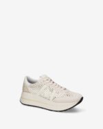 Sneakers Premiata Donna in Pelle Avorio Traforata e Camoscio Avorio art. Bethcoin 8171 - immagine 2