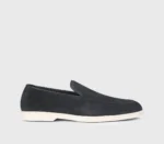 Mocassino Uomo Doucal's In Camoscio Blu Notte con Fondo Gomma Bianco Art. DU3413NWMAUY009GB15