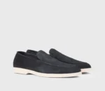 Mocassino Uomo Doucal's In Camoscio Blu Notte con Fondo Gomma Bianco Art. DU3413NWMAUY009GB15 - immagine 2