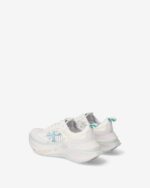 Sneakers Premiata Donna in Camoscio e Nylon Avorio Dettagli Celesti art. Hill 8243 - immagine 5