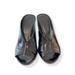 Sandalo Sabot Del Carlo in Vernice Nera Tacco 9 cm art. 11725 Metis Vetro Nero - immagine 3
