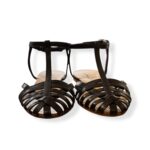Anna F Spider Sandal with T-Strap in Black Leather, item 512 Black Nappa - image 4
