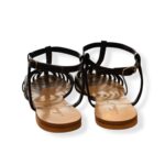 Anna F Spider Sandal with T-Strap in Black Leather, item 512 Black Nappa - image 2
