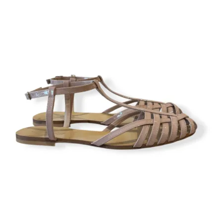 Sandalo Ragnetto Anna F con cinturino a T in Vernice Cipria art. 512 Vernice Cipria P