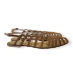 Sandalo Ragnetto Anna F con cinturino regolabile in camoscio Marroncino art. 515 Velour Bruciato