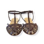 Sandalo Ragnetto Anna F con cinturino a T In Pelle Testa di Moro art. 512 Natur T.Moro Pel - immagine 2