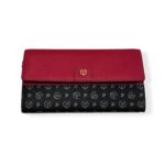 Portafogli Pollini con Tracolla In Pelle Rossa Martellata Fantasia Eritage con Bottone art. SC5502PP0NSA150A