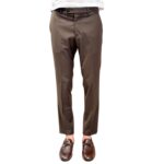 Pantaloni Fresco Lana con Elastico in vita e Tasca a Filo Michael Coal Marrone Testa di Moro art. Brad One More Size 3687 Capri
