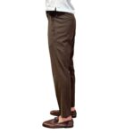 Pantaloni Fresco Lana con Elastico in vita e Tasca a Filo Michael Coal Marrone Testa di Moro art. Brad One More Size 3687 Capri - immagine 2