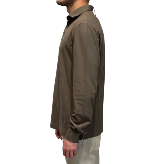 Polo a Maniche Lunghe Filippo De Laurentiis Tortora art PLMLBAS JCREPE U920, foto 2 di 3