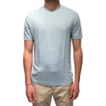 T-shirt in Lino Filippo De Laurentiis Azzurro Polvere art TSMC JERLIN U800