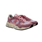 Premiata Damen-Sneaker aus mauvefarbenem, perforiertem Canvas und rosa Wildleder, Artikelnummer Mased 8220 – Abbildung 2