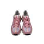 Premiata Damen-Sneaker aus mauvefarbenem, perforiertem Canvas und rosa Wildleder, Artikelnummer Mased 8220 – Abbildung 3