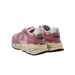 Premiata Damen-Sneaker aus mauvefarbenem, perforiertem Canvas und rosa Wildleder, Artikelnummer Mased 8220 – Abbildung 5