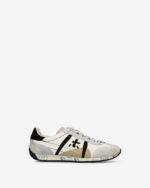 Sneakers Premiata Donna in Camoscio Tortora e Pelle Avorio art. Jacky25D 8222