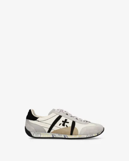 Sneakers Premiata Donna in Camoscio Tortora e Pelle Avorio art. Jacky25D 8222