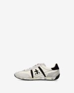 Sneakers Premiata Donna in Camoscio Tortora e Pelle Avorio art. Jacky25D 8222 - immagine 3