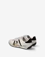 Sneakers Premiata Donna in Camoscio Tortora e Pelle Avorio art. Jacky25D 8222 - immagine 5