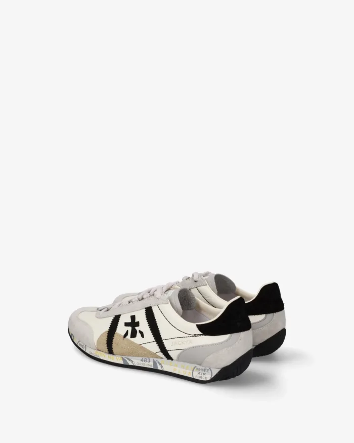 Sneakers Premiata Donna in Camoscio Tortora e Pelle Avorio art. Jacky25D 8222, foto 5 di 5