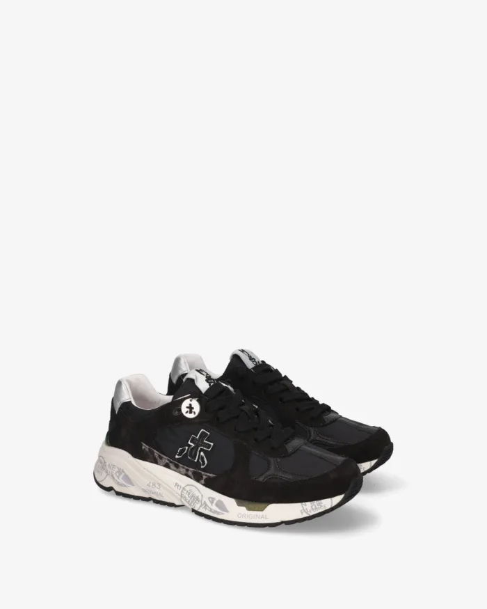 Sneakers Premiata Donna in Camoscio e Nylon Nero art. Mased 8114, foto 2 di 5