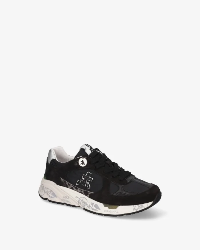 Sneakers Premiata Donna in Camoscio e Nylon Nero art. Mased 8114, foto 4 di 5