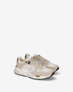 Sneakers Premiata Donna in Camoscio Beige e Nylon Tortora art. Mased 8116 - immagine 2