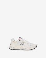 Sneakers Premiata Donna in Tela Traforata Bianca e Camoscio Avorio art. Mased 8206