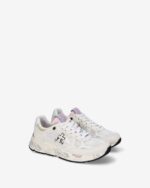 Sneakers Premiata Donna in Tela Traforata Bianca e Camoscio Avorio art. Mased 8206 - immagine 2