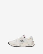 Sneakers Premiata Donna in Tela Traforata Bianca e Camoscio Avorio art. Mased 8206 - immagine 3