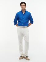 Camicia In Lino Regular Fit Uomo Tommy Hilfiger Blu Orbit art. MW0MW41530 C4U - immagine 2