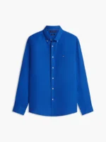 Camicia In Lino Regular Fit Uomo Tommy Hilfiger Blu Orbit art. MW0MW41530 C4U - immagine 4
