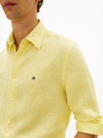 Camicia In Lino Regular Fit Uomo Tommy Hilfiger Giallo Citronella art. MW0MW41530 ZF0 - immagine 2